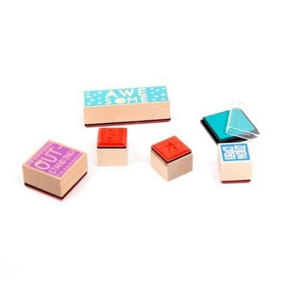 Wood Rubber Stamps for Teacher Paper Grading for Classroom School NEW - Picture 2 of 3